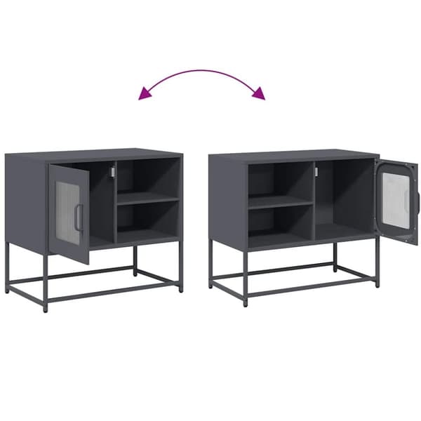 vidaXL TV-benk antrasitt 68x39x60,5 cm stål