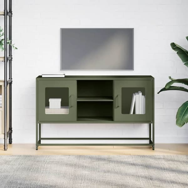 vidaXL TV-skåp olivgrön 100,5x39x60,5 cm stål