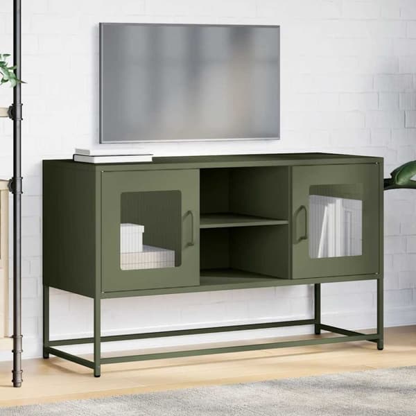 vidaXL TV-skåp olivgrön 100,5x39x60,5 cm stål