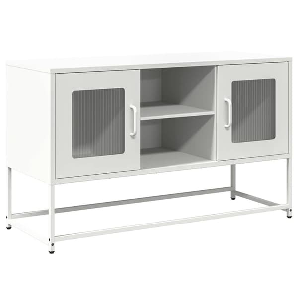vidaXL TV-benk hvit 100,5x39x60,5 cm stål
