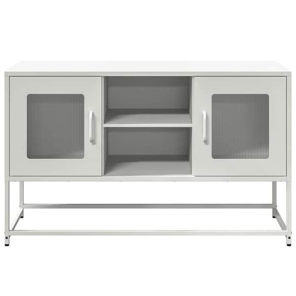 vidaXL TV-benk hvit 100,5x39x60,5 cm stål