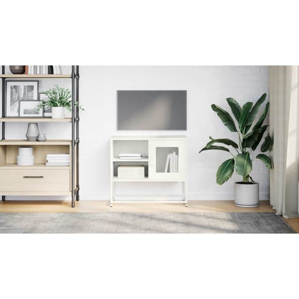 vidaXL TV-skåp vit 68x39x60,5 cm stål