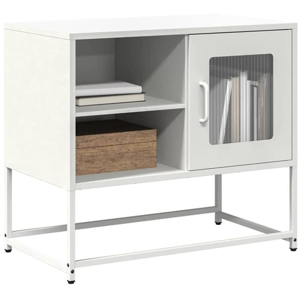 vidaXL TV-skåp vit 68x39x60,5 cm stål