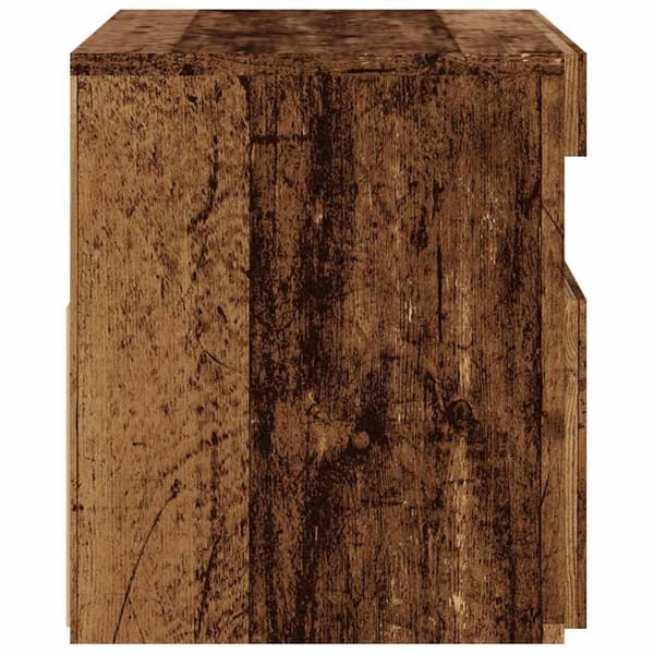 vidaXL TV-benk med LED-lys gammelt tre 60x35x40 cm konstruert tre
