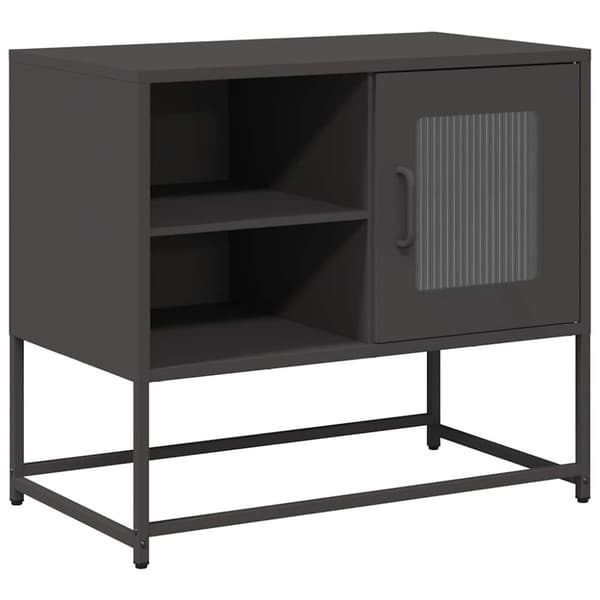 vidaXL TV-benk svart 68x39x60,5 cm stål