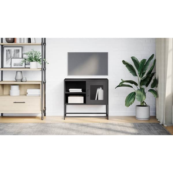 vidaXL TV-benk svart 68x39x60,5 cm stål