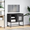 Miniatyrbilde 5 av 11: vidaXL TV-benk svart 68x39x60,5 cm stål