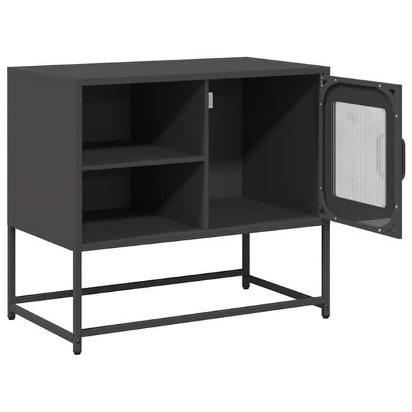 vidaXL TV-benk svart 68x39x60,5 cm stål