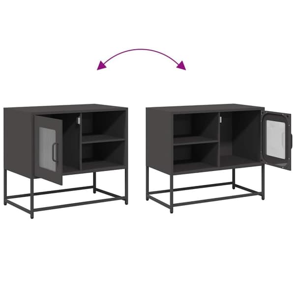 vidaXL TV-benk svart 68x39x60,5 cm stål
