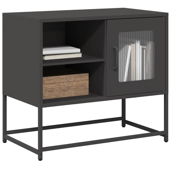 vidaXL TV-benk svart 68x39x60,5 cm stål