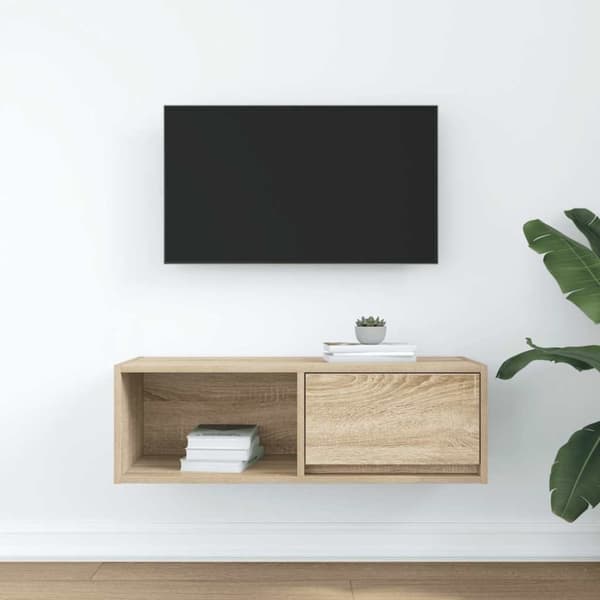 vidaXL TV-taso Sonoma-tammi 80x31x25,5 cm tekninen puu