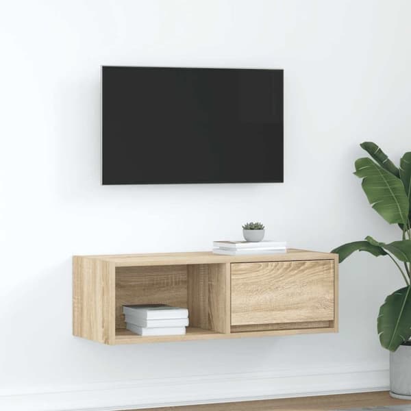 vidaXL TV-taso Sonoma-tammi 80x31x25,5 cm tekninen puu