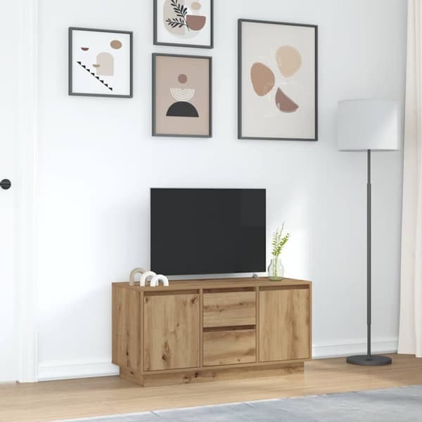 vidaXL TV-kaappi LED-valoilla käsityöläinen tammi 100x41x50 cm
