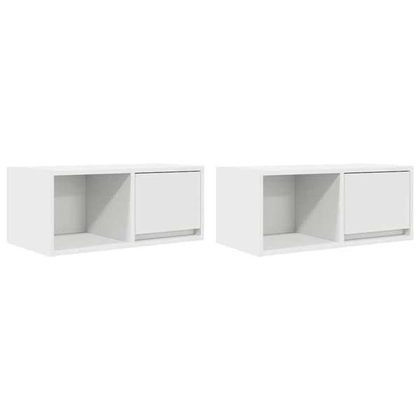 vidaXL TV-benker 2 stk hvit 60x31x25,5 cm konstruert tre