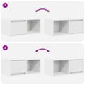 Miniatyrbilde 11 av 11: vidaXL TV-benker 2 stk hvit 60x31x25,5 cm konstruert tre