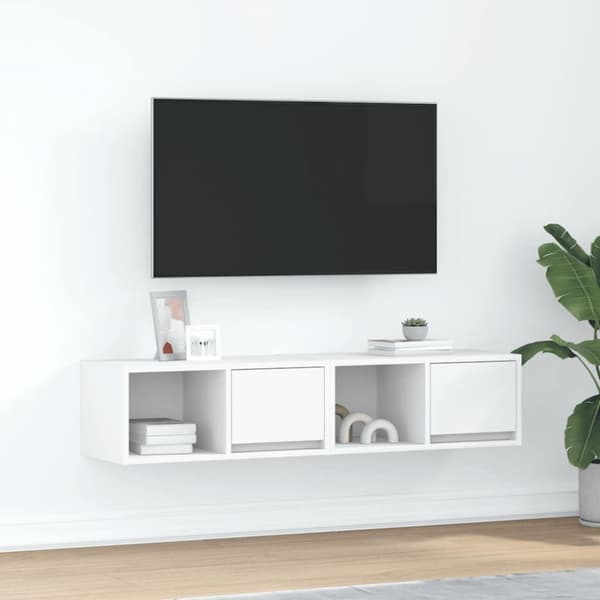 vidaXL TV-benker 2 stk hvit 60x31x25,5 cm konstruert tre