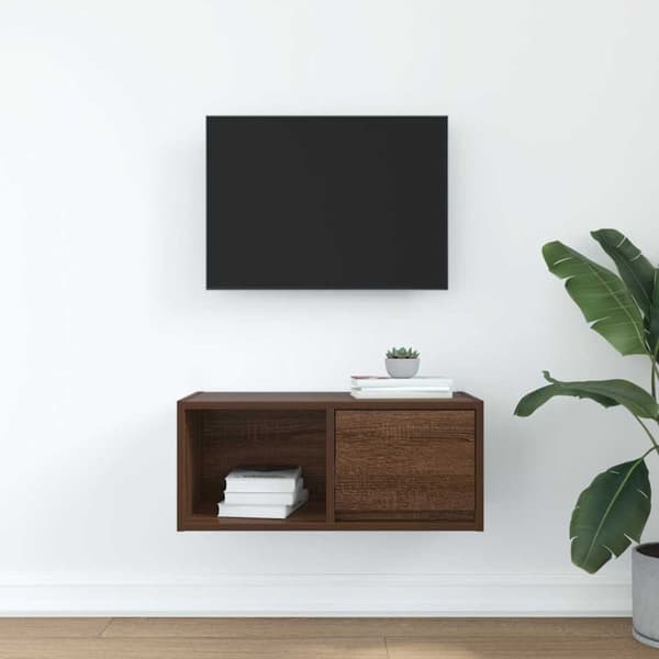 vidaXL TV-taso ruskea tammi 60x31x25,5 cm tekninen puu
