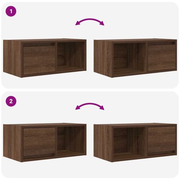 vidaXL TV-taso ruskea tammi 60x31x25,5 cm tekninen puu