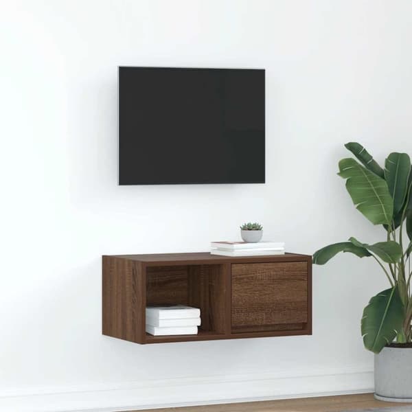 vidaXL TV-taso ruskea tammi 60x31x25,5 cm tekninen puu