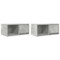 Miniatyrbilde 3 av 11: vidaXL TV-benker 2 stk betonggrå 60x31x25,5 cm konstruert tre