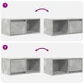 Miniatyrbilde 11 av 11: vidaXL TV-benker 2 stk betonggrå 60x31x25,5 cm konstruert tre