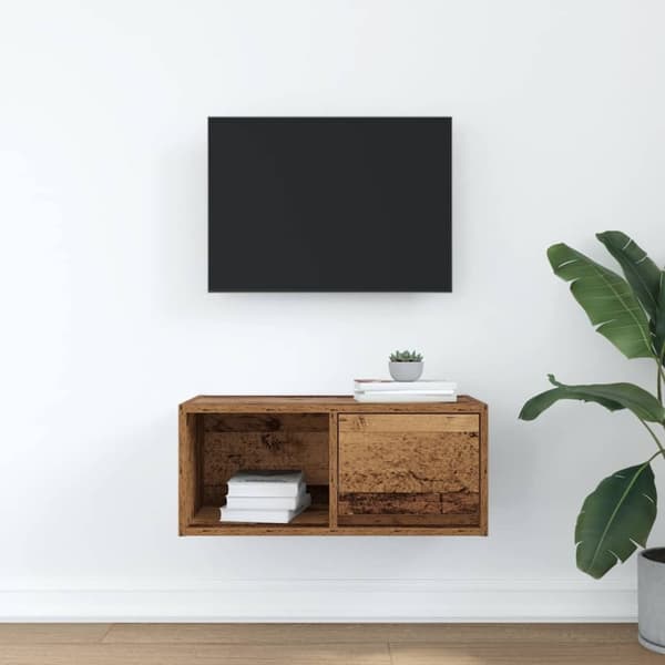 vidaXL TV-benk gammelt tre 60x31x25,5 cm konstruert tre