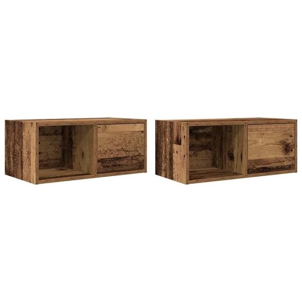 vidaXL TV-benker 2 stk gammelt tre 60x31x25,5 cm konstruert tre