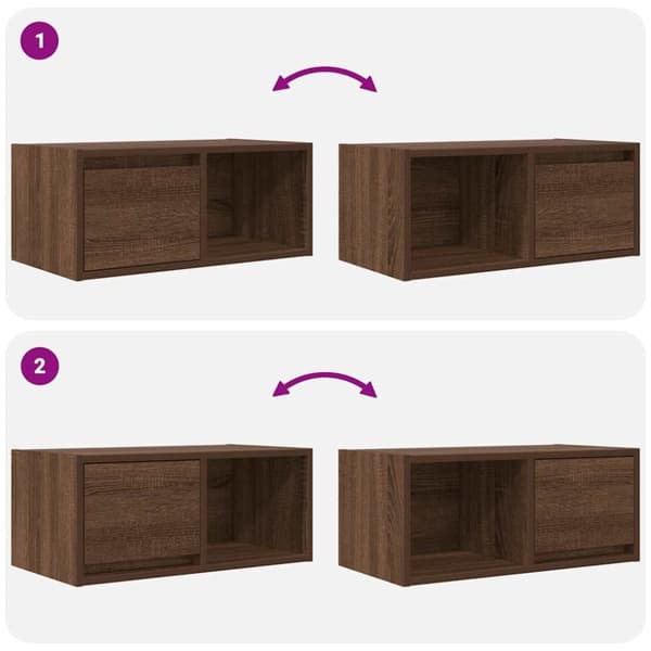 vidaXL tv-borde 2 stk. 60x31x25,5 cm konstrueret træ brunt egetræ