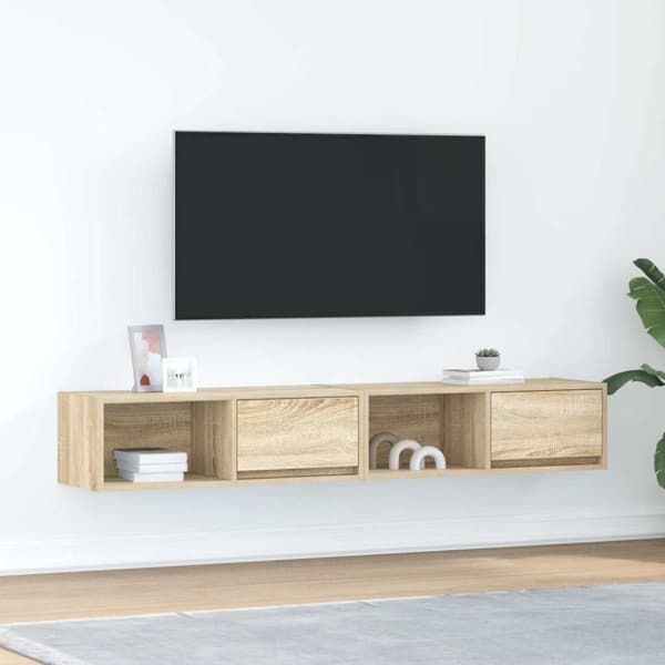 vidaXL tv-borde 2 stk. 80x31x25,5 cm konstrueret træ sonoma-eg
