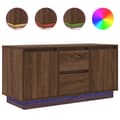 Miniatyrbilde 3 av 11: vidaXL TV-benk med LED-lys brun eik 100x41x50 cm