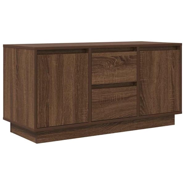 vidaXL TV-benk med LED-lys brun eik 100x41x50 cm