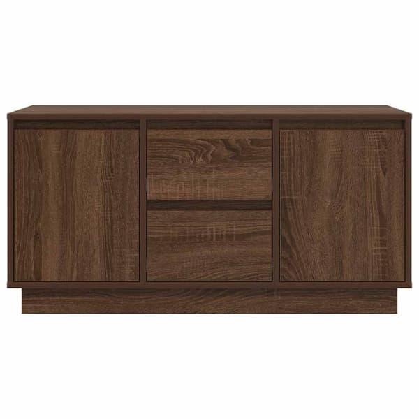 vidaXL TV-benk med LED-lys brun eik 100x41x50 cm