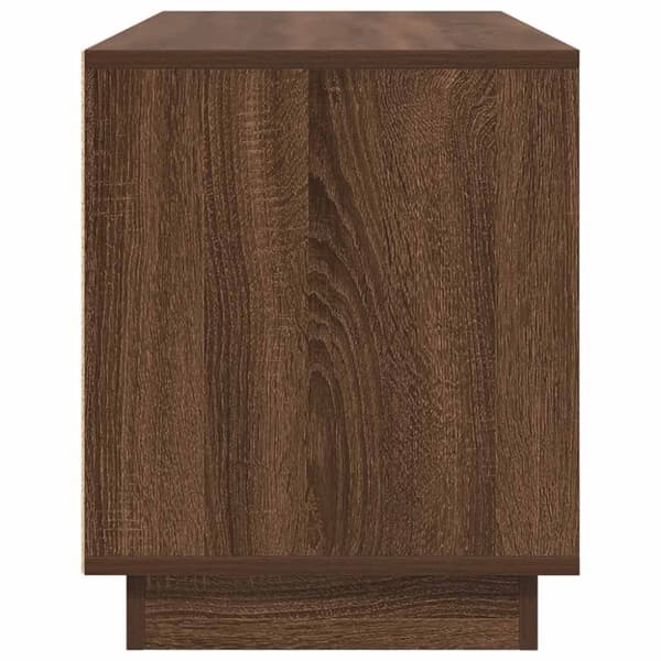 vidaXL TV-benk med LED-lys brun eik 100x41x50 cm