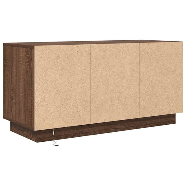 vidaXL TV-benk med LED-lys brun eik 100x41x50 cm