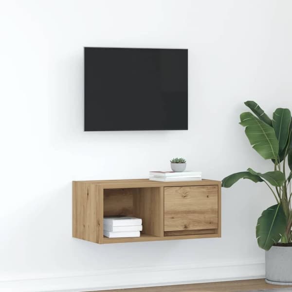 vidaXL TV-benk artisan eik 60x31x25,5 cm konstruert tre