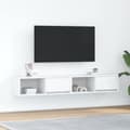 Miniatyrbilde 2 av 11: vidaXL TV-benker 2 stk hvit 80x31x25,5 cm konstruert tre