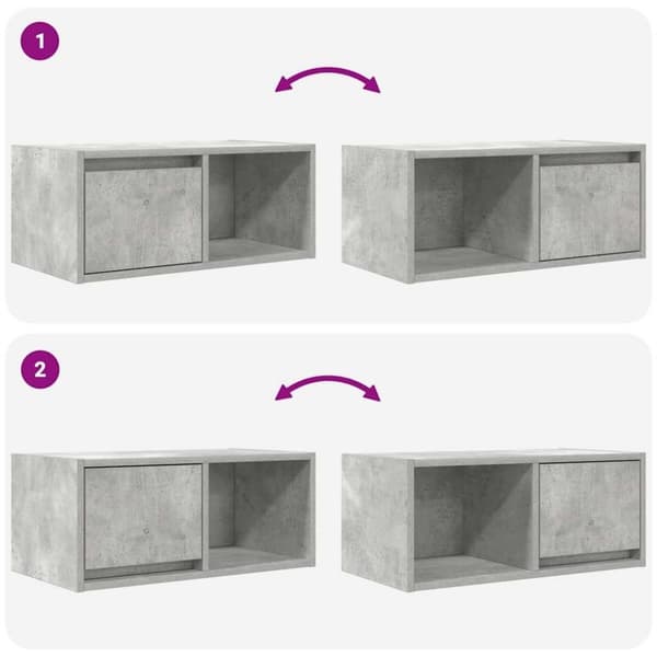 vidaXL TV-bänk betonggrå 60x31x25,5 cm konstruerat trä