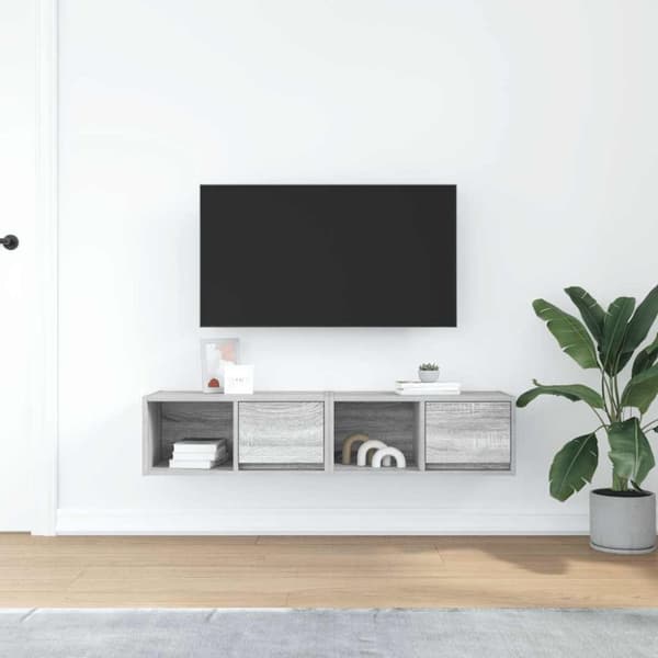 vidaXL TV-benker 2 stk grå sonoma 60x31x25,5 cm konstruert tre