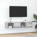 Miniatyrbilde 2 av 11: vidaXL TV-benker 2 stk grå sonoma 60x31x25,5 cm konstruert tre
