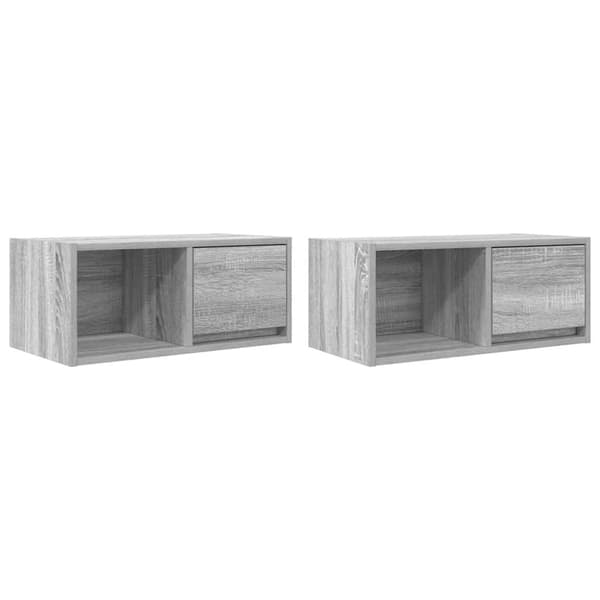 vidaXL TV-benker 2 stk grå sonoma 60x31x25,5 cm konstruert tre