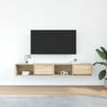 Miniatyrbild 4 av 11: vidaXL TV-bänkar 2 st, Sonoma ek, 80x31x25,5 cm konstruerat trä
