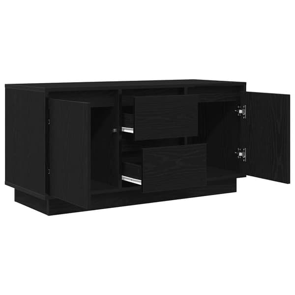 vidaXL TV-bänk med LED-lampor svart ek 100x41x50 cm