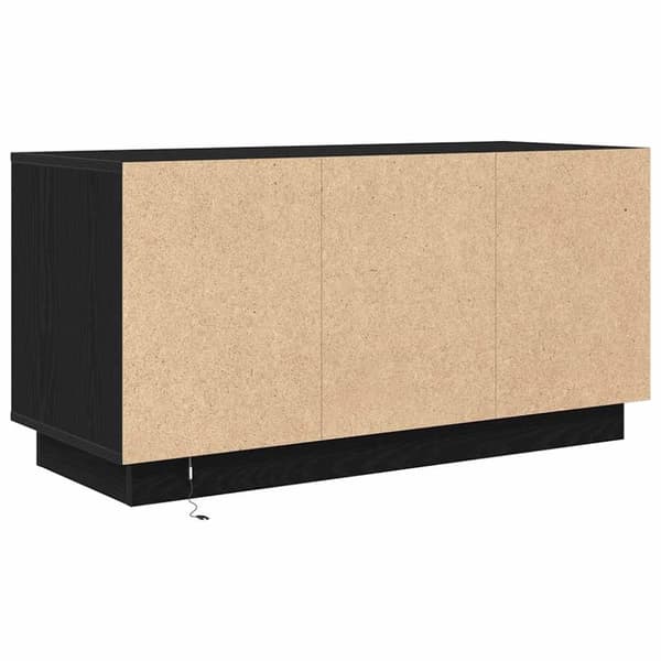 vidaXL TV-bänk med LED-lampor svart ek 100x41x50 cm