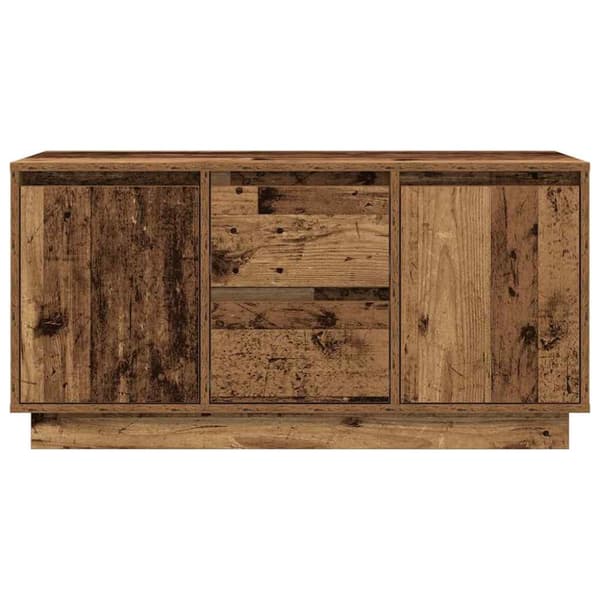vidaXL TV-benk med LED-lys gammelt tre 100x41x50 cm