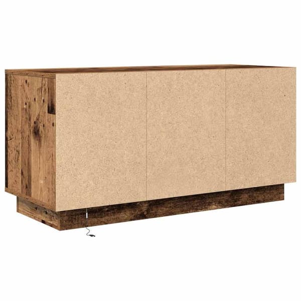 vidaXL TV-benk med LED-lys gammelt tre 100x41x50 cm