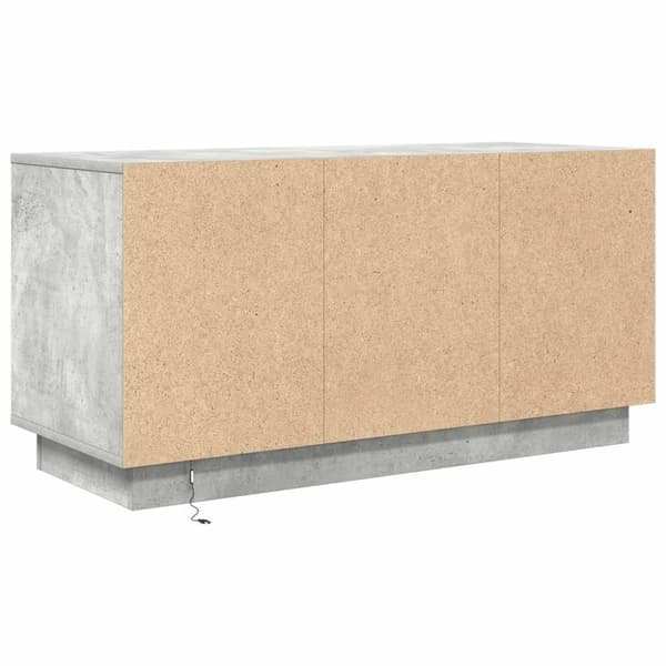 vidaXL TV-bänk med LED-lampor betonggrå 100x41x50 cm