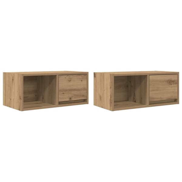 vidaXL TV-benker 2 stk artisan eik 60x31x25,5 cm konstruert tre