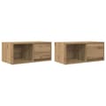 Miniatyrbilde 1 av 11: vidaXL TV-benker 2 stk artisan eik 60x31x25,5 cm konstruert tre
