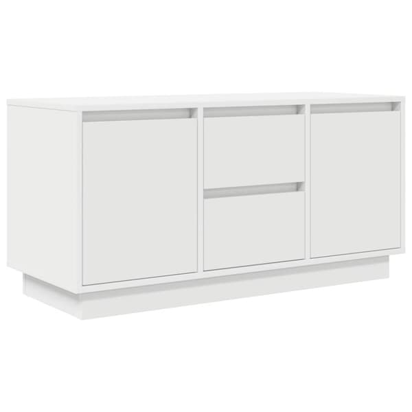 vidaXL TV-bänk med LED-lampor vit 100x41x50 cm