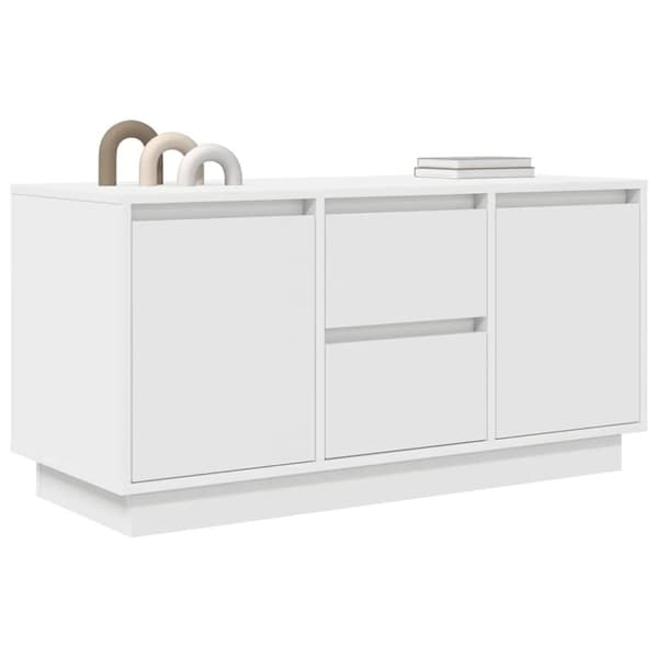 vidaXL TV-bänk med LED-lampor vit 100x41x50 cm